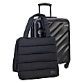 Geoffrey Beene Puffer Hardside 2-Piece Luggage Set, Black 1 thumbnail image