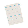 FORAY® Red & Blue Ruled Newsprint, Conforms To D'Nealian -- Grade 2, 5/8" Ruling, 5!6" Midline, 5/16" Skip Space, 11" x 8 1/2", Pack of 500 Sheets