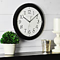 FirsTime® Slim Classic Wall Clock, 11" x 1", Black