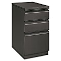 HON® Efficiencies™ 22-7/8"D Vertical 3-Drawer Mobile Pedestal File Cabinet, Charcoal