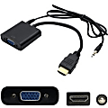 AddOn HDMI 1.3 Male to VGA Female Black Adapter Which Includes 3.5mm Audio and Micro USB Ports For Resolution Up to 1920x1200 (WUXGA) - 100% compatible and guaranteed to work