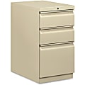 HON® Efficiencies™ 22-7/8"D Vertical 3-Drawer Mobile Pedestal File Cabinet, Putty