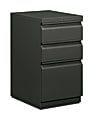 HON® Efficiencies™ 19-7/8"D Vertical 3-Drawer Mobile Pedestal Cabinet, Charcoal
