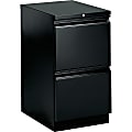 HON® Brigade® 15"W Lateral 2-Drawer Mobile Pedestal Cabinet, Black