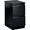 HON® Brigade® 15"W x 22-7/8"D Lateral 2-Drawer Mobile Pedestal File Cabinet, Black