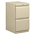 HON® Brigade® 15"W x 19-7/8"D Lateral 2-Drawer Mobile "R" Pull Pedestal File Cabinet, Putty