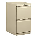 HON® Brigade® 15"W x 19-7/8"D Lateral 2-Drawer Mobile "R" Pull Pedestal File Cabinet, Putty 1 thumbnail image