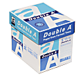Double A Copy/Printer Paper, Letter Size (8 1/2" x 11"), 22 Lb, Ream Of 500 Sheets, Case Of 5 Reams