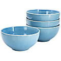 Meritage Sussex 4-Piece Reactive Glaze Stoneware Cereal Bowl Set, 6”, Blue 1 thumbnail image
