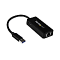 StarTech.com USB 3.0 To Gigabit Ethernet Adapter NIC With USB Port, Black 1 thumbnail image