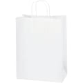 Partners Brand Paper Shopping Bags, 10"W x 5"D x 13"H, White, Case Of 250