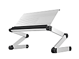 Uncaged Ergonomics WorkEZ Executive Silver adjustable height tilt ergonomic aluminum laptop cooling stand lap desk - Raise laptops off your lap, keep them cool, and hold them at the optimal position with this ergonomic, aluminum laptop stand and lap desk. 1 thumbnail image