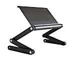 WorkEZ Executive adjustable aluminum laptop stand & lap desk black - Make laptopping more comfortable anywhere. Aluminum panel cools laptops, adjustable legs hold laptops off your lap, and a tilting panel reduces glare.