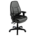 Office Star™ Dual-Function High-Back Leather Chair, Black