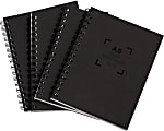Livescribe A5 Notebooks, 5-7/8” x 8-1/4”, 1 Subject, College Ruled, 80 Sheets, Black, Set Of 4 Notebooks