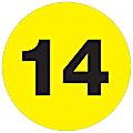 Tape Logic® Permanent Inventory Labels, DL1355, Number 14, Round, 3", Fluorescent Yellow, Roll Of 500 1 thumbnail image