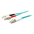 AddOn 10m LC (Male) to SC (Male) Aqua OM4 Duplex Fiber OFNR (Riser-Rated) Patch Cable