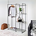 Honey Can Do Freestanding Open Metal Closet Wardrobe, 68”H x 19-5/16”W x 45-1/4”D, Gray 1 thumbnail image