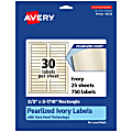 Avery® Pearlized Permanent Labels With Sure Feed, 94210-PIP25, Rectangle, 2/3" x 3-7/16", Ivory, Pack Of 750 Labels 1 thumbnail image