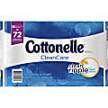 Cottonelle CleanCare CleanRipple 1-Ply Toilet Paper, White, 190 Sheets Per Roll, Case Of 36 Rolls