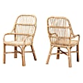 bali & pari Sumatera Rattan Dining Accent Chairs, Natural Brown, Set Of 2 Chairs 1 thumbnail image