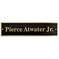 Custom Engraved Black And Gold Metal Desk Sign Replacement For Walnut Desk Bar, 1-3/4" x 7-7/8"