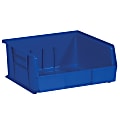 Partners Brand Plastic Stack & Hang Bin Storage Boxes, Small Size, 5" x 11" x 10 7/8", Blue, Case Of 6