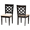 Baxton Studio Ramiro Dining Chairs, Sand/Dark Brown, Set Of 2 Dining Chairs