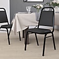 Flash Furniture HERCULES Series Trapezoidal-Back Stacking Banquet Chair With Thick Seat, Black
