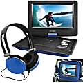 Ematic EPD116 Portable DVD Player - 10" Display - 1024 x 600 - Blue - DVD-R, CD-R - DVD Video, Video CD, MP4, DivX - CD-DA, MP3 - Lithium Polymer (Li-Polymer) 1 thumbnail image
