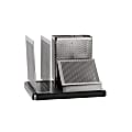 Rolodex® Distinctions™ Punched Metal And Wood Desk Organizer, Black/Pewter