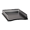Rolodex® Distinctions™ Punched Metal And Wood Letter Tray, Black/Pewter