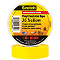 3M™ 35 Color-Coded Vinyl Electrical Tape, 1.5" Core, 0.75" x 66', Yellow, Pack Of 10