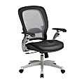 Office Star™ Professional AirGrid Bonded Leather High-Back Chair, Black/Platinum 1 thumbnail image