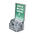 Azar Displays Plastic Suggestion Box, Molded, Medium, 6"H x 7 3/4"W x 5 1/2"D, Clear 1 thumbnail image