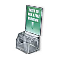 Azar Displays Plastic Suggestion Box, Molded, Medium, 6"H x 7 3/4"W x 5 1/2"D, Clear