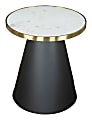 Zuo Modern Fusion Marble, MDF, Stainless Steel, Iron Round End Table, 20-1/8”H x 18-1/8”W x 18-1/8”D, White/Gold/Black 1 thumbnail image