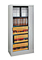 Mayline® Kwik-File Harbor™ Storage Cabinet, 62"H x 36"W x 17 3/4"D, Pebble Gray