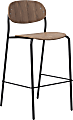 KFI Studios Tioga Laminate Barstool With Back, Beech/Black