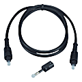 QVS 50ft Toslink Digital/SPDIF Optical Audio Cable with MiniToslink Adaptor