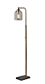 Adesso® Bristol Floor Lamp, 55”H, Brown/Antique Brass/Clear 1 thumbnail image