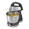 Hamilton Beach Classic Hand & Stand Mixer, 10-1/2”H x 16”W x 23”D, Black/Silver 1 thumbnail image