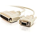 C2G 6ft DB25 Male to DB9 Female Null Modem Cable - DB-25 Male - DB-9 Female - 6ft - Beige