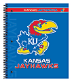 Markings by C.R. Gibson® Notebook, 9 1/8" x 11", 3 Subject, College Ruled, 300 Pages (150 Sheets), Kansas Jayhawks