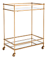 Zuo Modern Mirrored 2-Shelf Steel Bar Cart, Gold