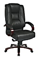 Office Star™ Pro-Line Deluxe High-Back Executive Leather Chair, Black/Mahogany