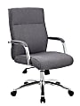 Boss Modern Executive Conference Ergonomic Chair, Linen Fabric, Slate Gray/Chrome