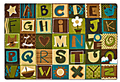 Carpets for Kids® KIDSoft™ Alphabet Blocks Seating Rug, 8’ x 12', Brown 1 thumbnail image