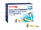 OIC® Brass-Plated Paper Fastener, No. 4, 1", Box Of 100