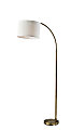 Adesso Simplee Jace Floor Lamp, 64”H, Off-White Textured Fabric Shade/Antique Brass Base